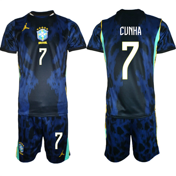 Men's Brazil #7 CUNHA National Team FIFA x World Cup 2026 Away On Field Jersey