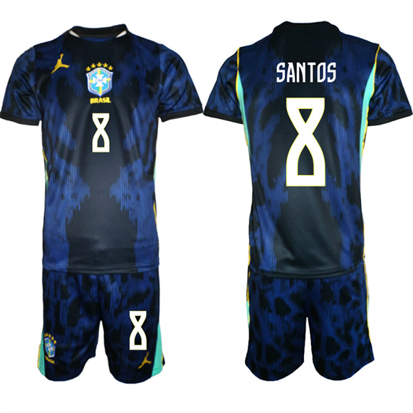 Men's Brazil #8 SANTOS National Team FIFA x World Cup 2026 Away On Field Jersey