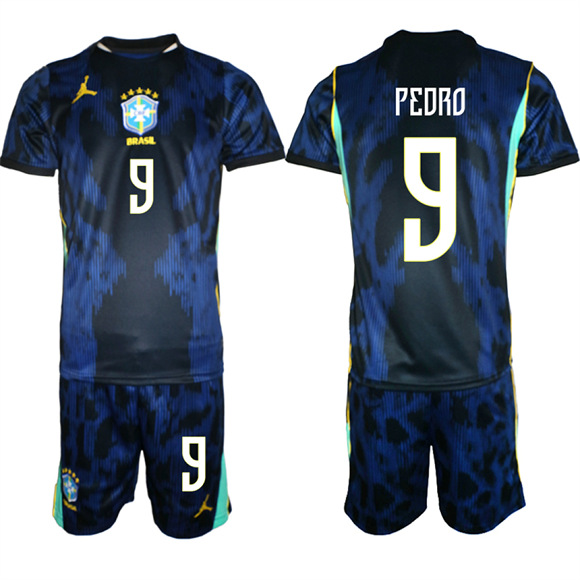 Men's Brazil #9 PEDRO National Team FIFA x World Cup 2026 Away On Field Jersey