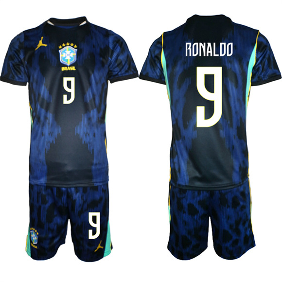 Men's Brazil #9 RONALDO National Team FIFA x World Cup 2026 Away On Field Jersey