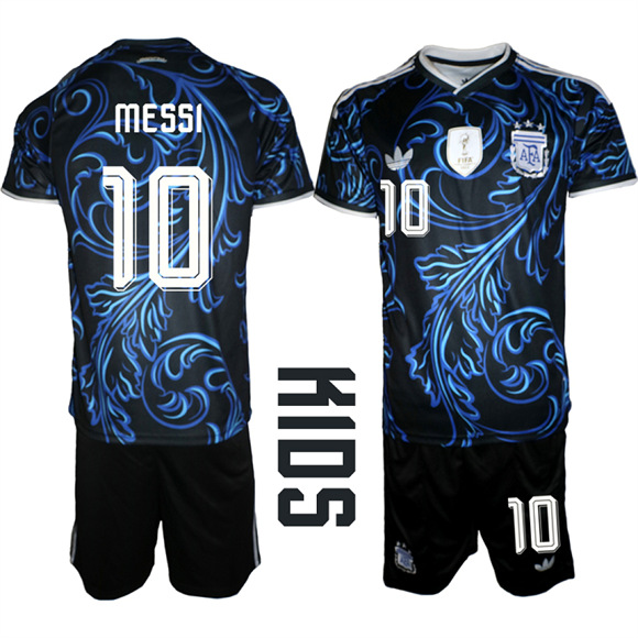 Youth Argentina #10 Lionel Messi National Team FIFA x World Cup 2026 Away On Field Jersey