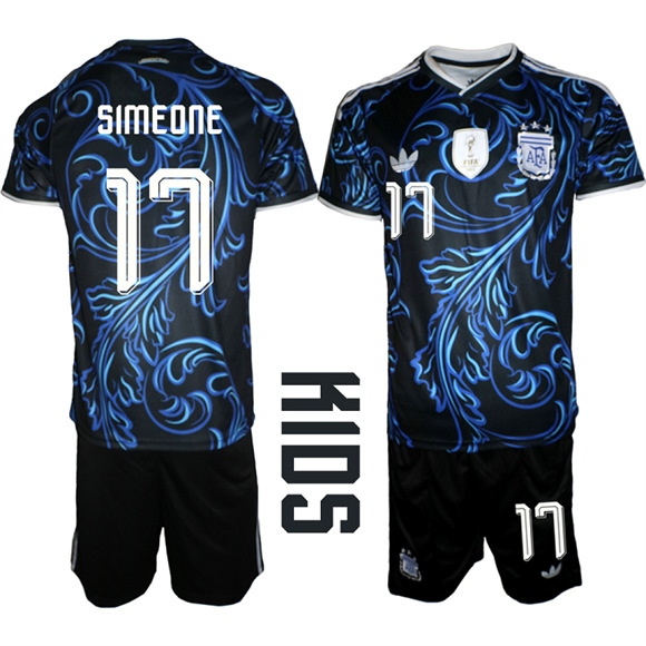 Youth Argentina #17 SIMEDNE National Team FIFA x World Cup 2026 Away On Field Jersey