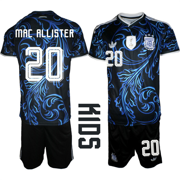 Youth Argentina #20 MAC ALLISTER National Team FIFA x World Cup 2026 Away On Field Jersey