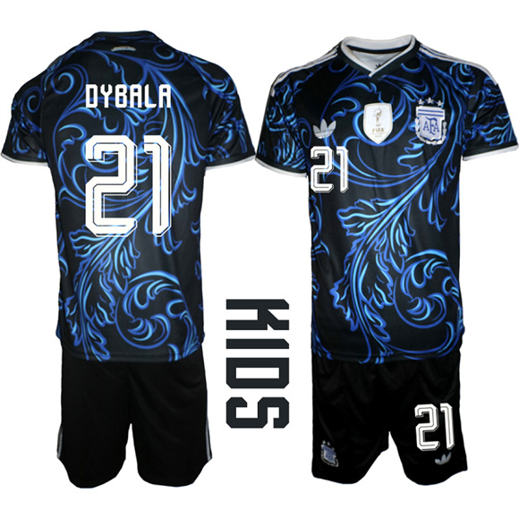 Youth Argentina #21 DYBALA National Team FIFA x World Cup 2026 Away On Field Jersey