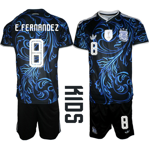Youth Argentina #8 E.FERNANDEZ  Team FIFA x World Cup 2026 Away On Field Jersey