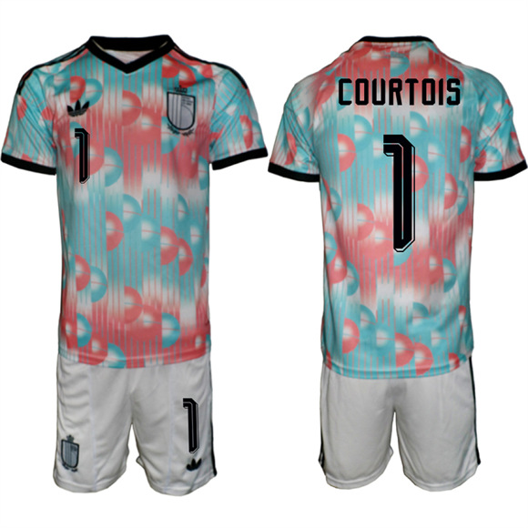 Men's Belgium #1 COURTOIS National Team FIFA x World Cup 2026 Away On Field Jersey