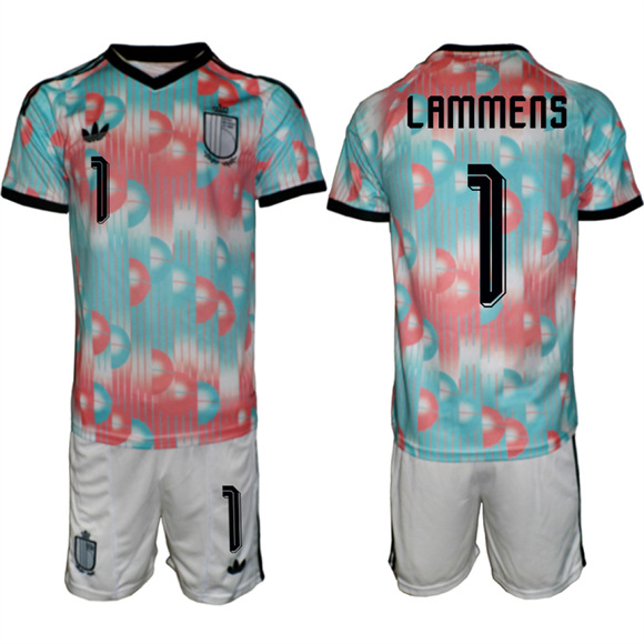 Men's Belgium #1 LAMMENS National Team FIFA x World Cup 2026 Away On Field Jersey