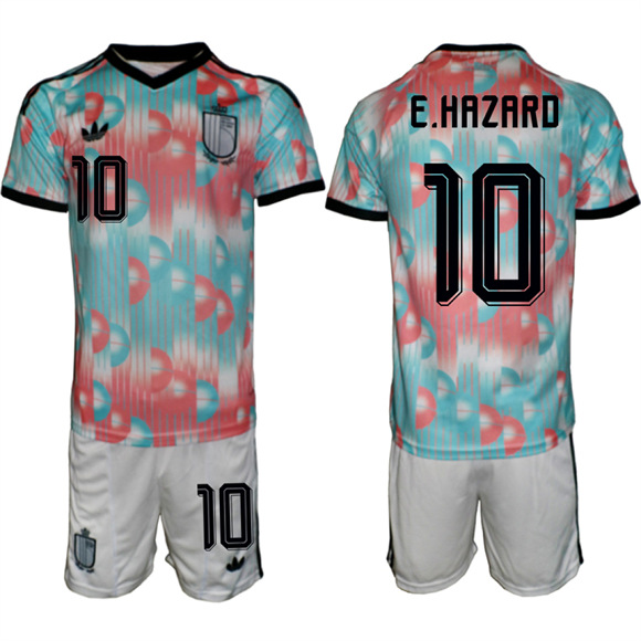 Men's Belgium #10 E.HAZARD National Team FIFA x World Cup 2026 Away On Field Jersey