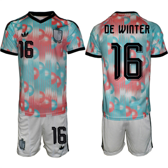 Men's Belgium #16 DE WINTER National Team FIFA x World Cup 2026 Away On Field Jersey