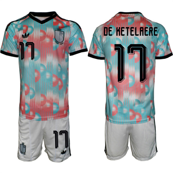 Men's Belgium #17 DE KETELAERE National Team FIFA x World Cup 2026 Away On Field Jersey