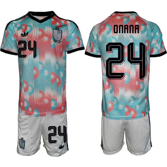 Men's Belgium #24 ONANA National Team FIFA x World Cup 2026 Away On Field Jersey