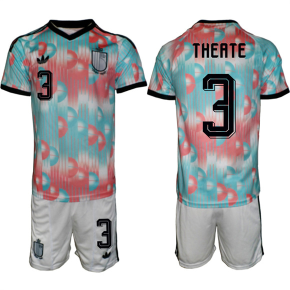 Men's Belgium #3 THEATE National Team FIFA x World Cup 2026 Away On Field Jersey