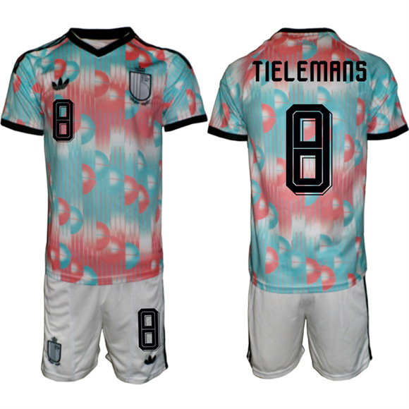 Men's Belgium #8TIELEMANS National Team FIFA x World Cup 2026 Away On Field Jersey