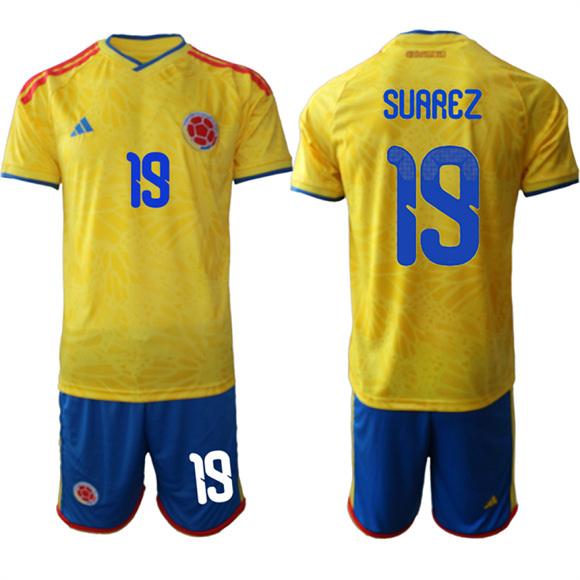 Men's Colombia #19 SUAREZ Team FIFA x World Cup 2026 Home Yellow On Field Jersey