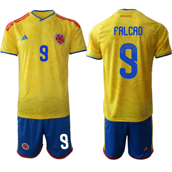 Men's Colombia #9 FAL CAO Team FIFA x World Cup 2026 Home Yellow On Field Jersey