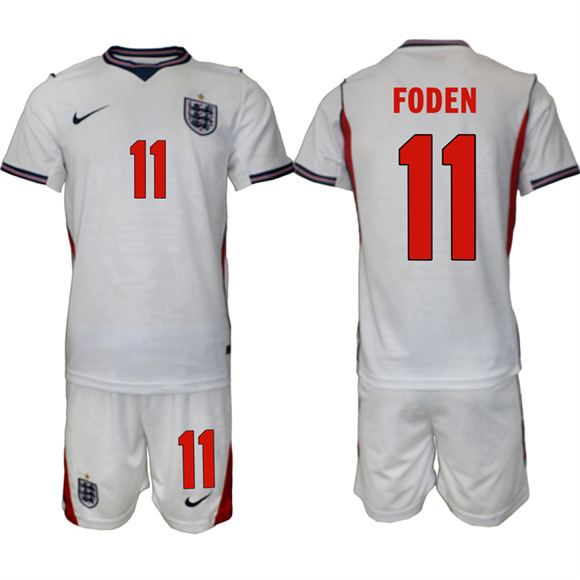 Men's England #11 FODEN National Team FIFA x World Cup 2026 Home On Field Jersey
