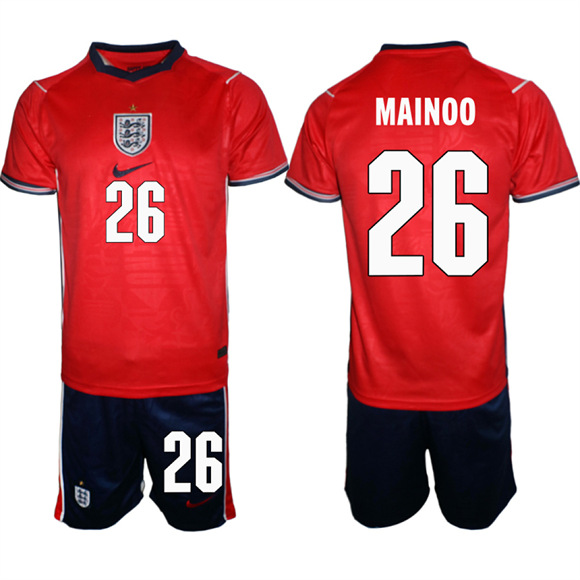 Men's England #26 MAINOO National Team FIFA x World Cup 2026 Away On Field Jersey