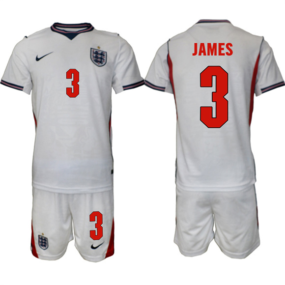 Men's England #3 JAMES National Team FIFA x World Cup 2026 Home On Field Jersey
