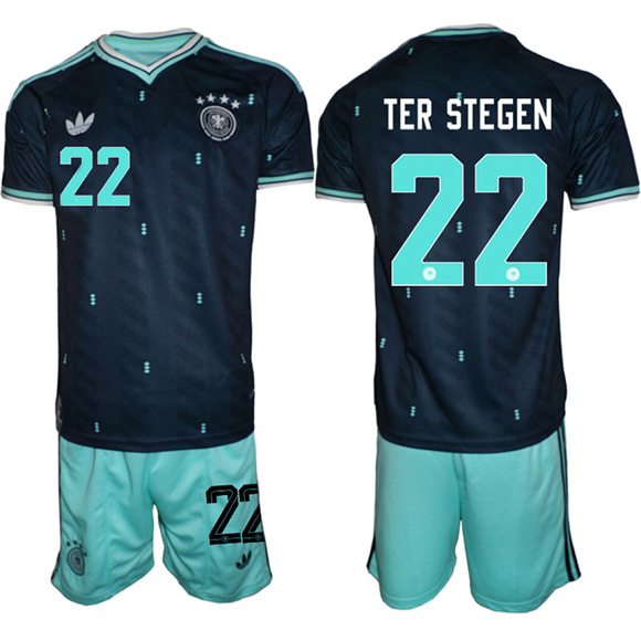Men's Germany #22 TER STEGEN National FIFA x World Cup 2026 Away On Field Jersey