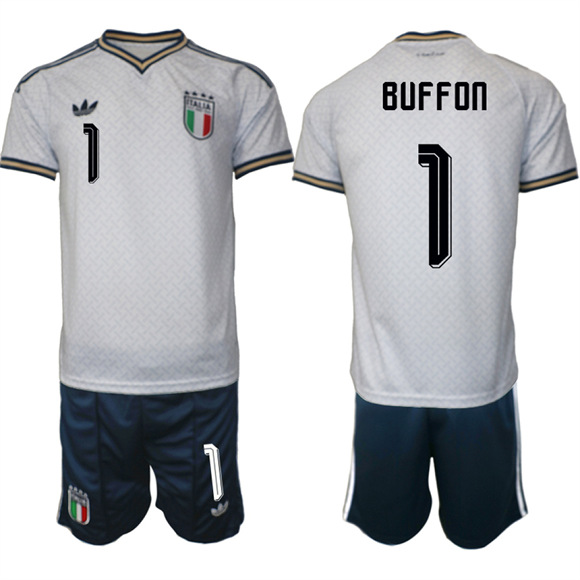Men's Italy #1 BUFFON National Team FIFA x World Cup 2026 Away On Field Jerseys