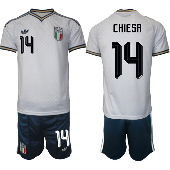 Men's Italy #14 CHIESA National Team FIFA x World Cup 2026 Away On Field Jerseys