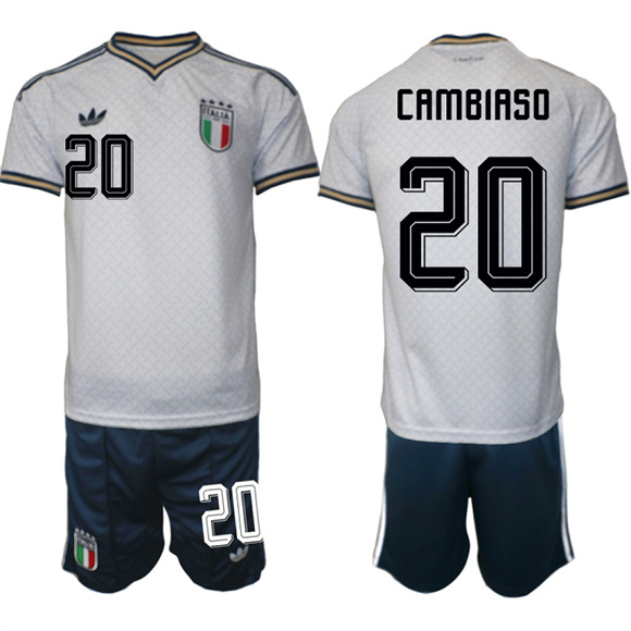 Men's Italy #20 CAMBIASO National Team FIFA x World Cup 2026 Away On Field Jerseys