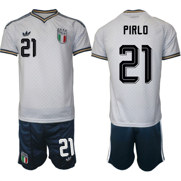 Men's Italy #21 PIRLO National Team FIFA x World Cup 2026 Away On Field Jerseys