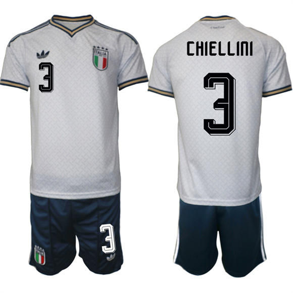 Men's Italy #3 CHIELLINI National Team FIFA x World Cup 2026 Away On Field Jerseys