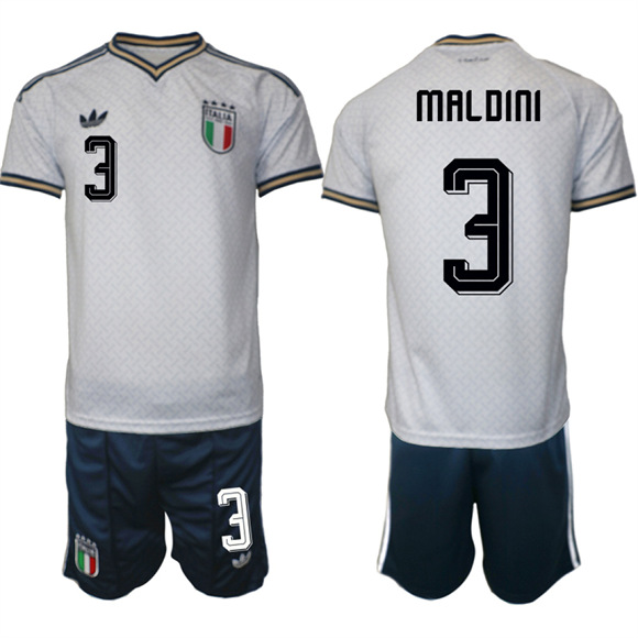 Men's Italy #3 MALDINI National Team FIFA x World Cup 2026 Away On Field Jerseys