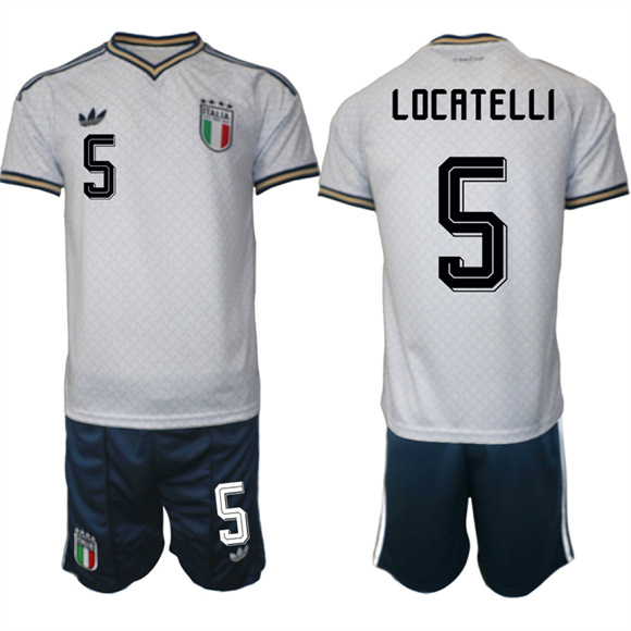 Men's Italy #5 LOCATELLI National Team FIFA x World Cup 2026 Away On Field Jerseys