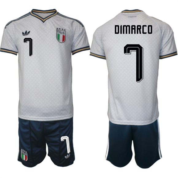 Men's Italy #7 DIMARCO National Team FIFA x World Cup 2026 Away On Field Jerseys