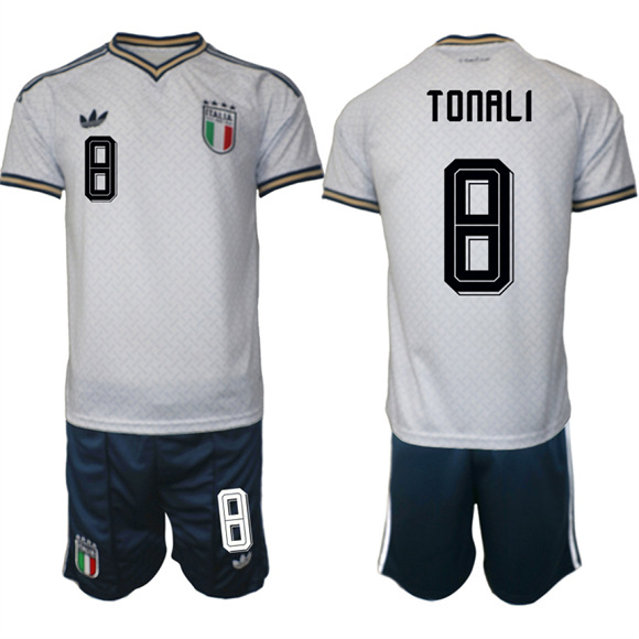 Men's Italy #8 TONALI National Team FIFA x World Cup 2026 Away On Field Jerseys
