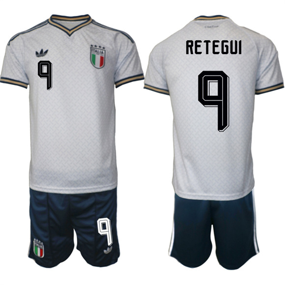 Men's Italy #9 RETEGUI National Team FIFA x World Cup 2026 Away On Field Jerseys