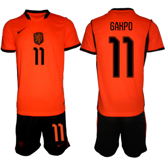 Men's Netherlands #11 GAKPO National Team FIFA x World Cup 2026 Home Orange On Field Jersey