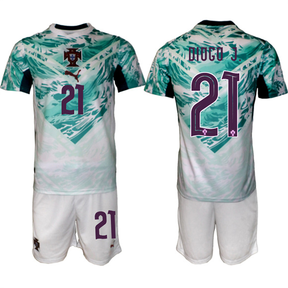 Men's Portugal #21 DIOGO J.Away National Team FIFA x World Cup 2026 Soccer jerseys