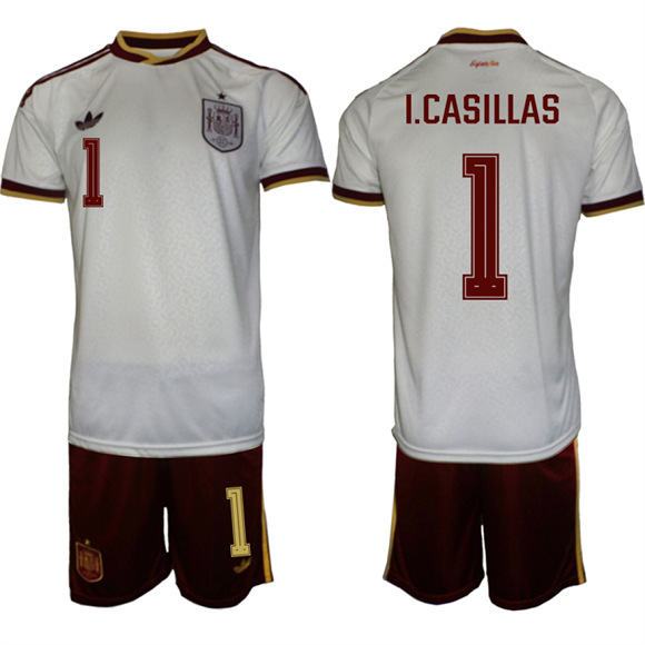 Men's Spain #1 I.CASILLAS National Team FIFA x World Cup 2026  Away On Field Jerseys