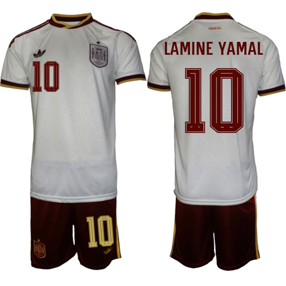 Men's Spain #10 LAMINE YAMAL National Team FIFA x World Cup 2026  Away On Field Jerseys