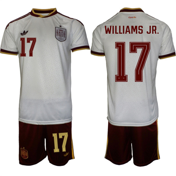 Men's Spain #17 WILLIAMS JR. National Team FIFA x World Cup 2026  Away On Field Jerseys
