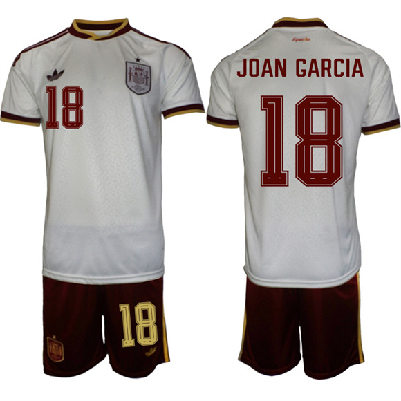 Men's Spain #18 JOAN GARCIA National Team FIFA x World Cup 2026  Away On Field Jerseys