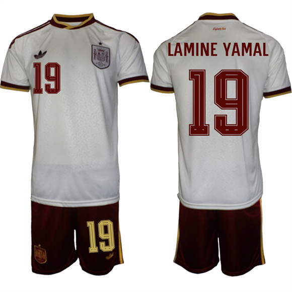 Men's Spain #19 LAMINE YAMAL National Team FIFA x World Cup 2026  Away On Field Jerseys
