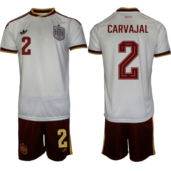 Men's Spain #2 CARVAJAL National Team FIFA x World Cup 2026 Away On Field Jerseys