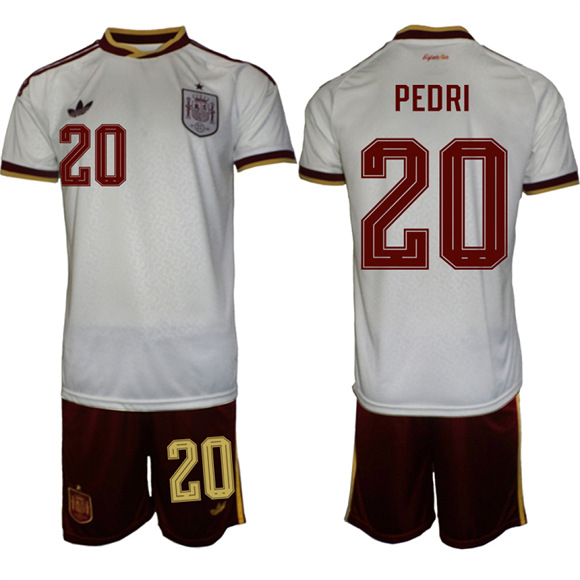 Men's Spain #20 PEDRI National Team FIFA x World Cup 2026  Away On Field Jerseys