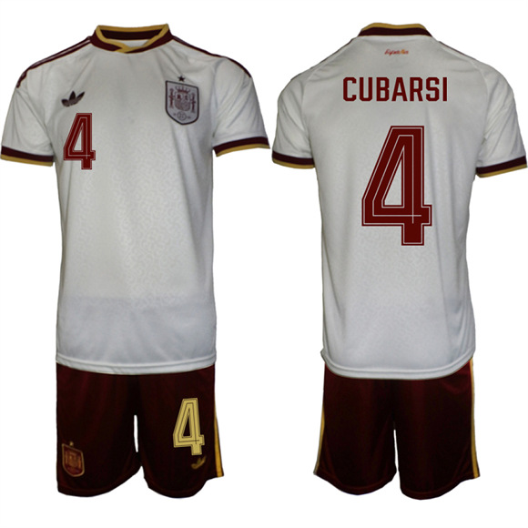 Men's Spain #4 CUBARSI National Team FIFA x World Cup 2026  Away On Field Jerseys