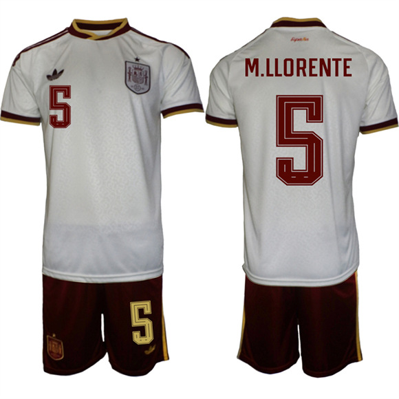 Men's Spain #5 M.LLORENTE National Team FIFA x World Cup 2026  Away On Field Jerseys