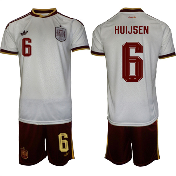 Men's Spain #6 HUIJSEN National Team FIFA x World Cup 2026  Away On Field Jerseys