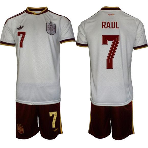 Men's Spain #7 RAUL National Team FIFA x World Cup 2026  Away On Field Jerseys