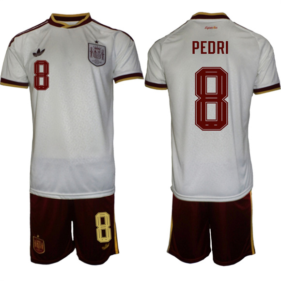 Men's Spain #8 PEDRI National Team FIFA x World Cup 2026  Away On Field Jerseys