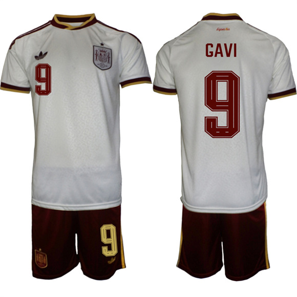 Men's Spain #9 GAVI National Team FIFA x World Cup 2026  Away On Field Jerseys