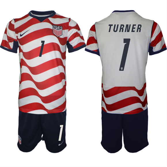 Men's USA #1 TURNER Team FIFA x World Cup 2026 Home On Field Suit Jersey