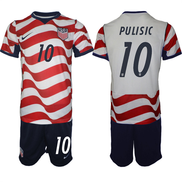 Men's USA #10 PULISIC Team FIFA x World Cup 2026 Home On Field Suit Jersey